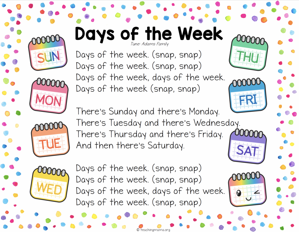 Days of the Week Song